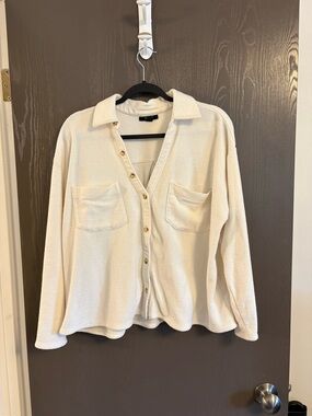 Alfani Cream Button-Front Shirt Jacket